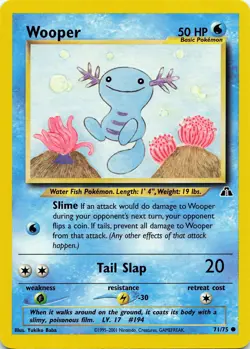 POKEMON Wooper #71/75 Unlimited Neo Discovery NM - Image 1