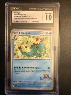2025 POKEMON SVP EN-SV BLACK STAR PROMO #213 FERALIGATR CGC MINT 10 - Image 1