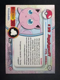 Topps Pokemon Jigglypuff #39 1999 TV Animation Edition Holo Black Logo - Image 2