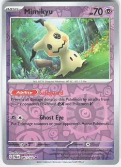 Mimikyu 097/193 Rare Paldea Evolved Pokemon Reverse Holo Near Mint - Image 1