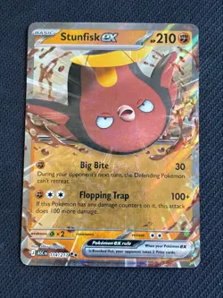 Pokemon TCG Stunfisk ex 114/217 Ascended Heroes Holo Double Rare - Image 1