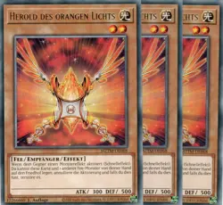 yugioh 3x Herold des Orangen Lichts MZTM-DE068 RARE 1AUFLAGE DEUTSCH - Image 1