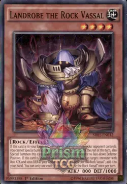 1st Ed Landrobe the Rock Vassal SR01-EN012 Yugioh - Image 1