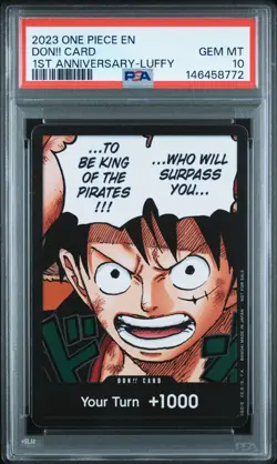 MONKEY LUFFY PSA 10 GEM MINT 2023 One Piece Card Game Don!! Card 1st Anniversary - Image 1
