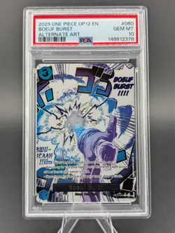 2025 One Piece OP12 EN Boeuf Burst Alternate Art PSA 10 GEM MINT - Image 1