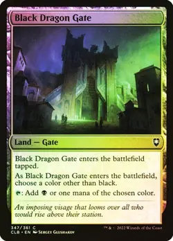NM Foil Black Dragon Gate, MTG, Baldur's Gate, Magic the Gathering, 347 - Image 1