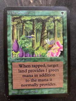 *** ALPHA Wild Growth*** NM Near Mint - Beauty! Vintage MtG Magic - Image 1
