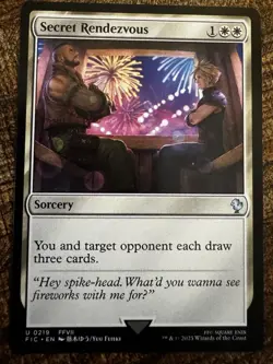 1x MTG Final Fantasy Commander, Secret Rendezvous 219 - Non-Foil Barrett & Cloud - Image 1