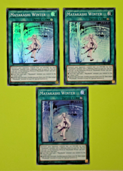 Yu-Gi-Oh Mayakashi Winter Super Rare 1st Edition DANE-EN057 Nm 3 card lot - Image 1