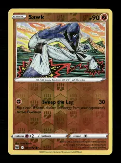 Sawk Reverse Holo Common SWSH09: Brilliant Stars 081/172 NM Pokemon NM - Image 1