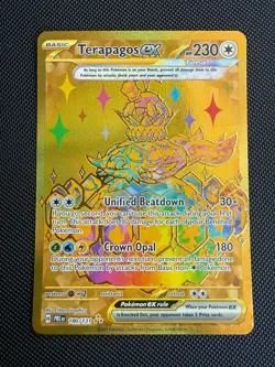 Pokemon Terapagos ex Holo Gold Hyper Rare 180 - 2025 Prismatic Evolutions NM-LP - Image 1