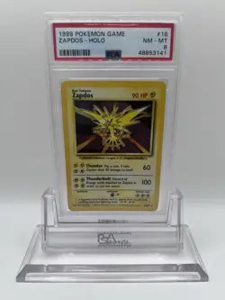 1999 Pokemon Zapdos 016/102 Base Set Holo PSA 8 - Image 1