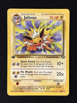 Pokemon Jolteon 20/64 (1st Edition) *Near Mint* Jungle ‘Never Played Card’ - Image 1