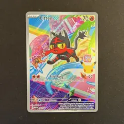 Pokemon Litten 044 Black Star Promo First Partner Illustration Rare NM - Image 1