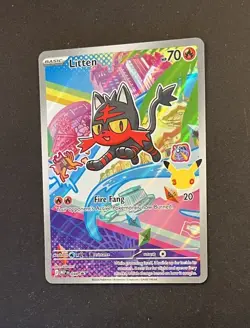Pokemon Litten 044 Black Star Promo First Partner Illustration Rare NM - Image 3