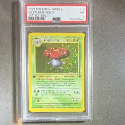Pokemon Vileplume Jungle Holo Rare 1st Edition PSA 7 15/64 1999 English - Image 1