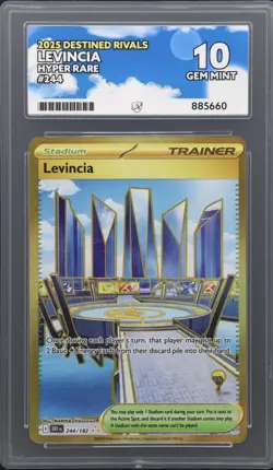 Pokemon Levincia 244/182 Destined Rivals ACE 10 GEM 💎 MINT PERFECT SUBGRADES EN - Image 1