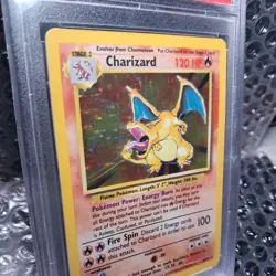 1999 POKEMON GAME #4 CHARIZARD-HOLO Base set charizard PSA 5 excellent graded - Image 3