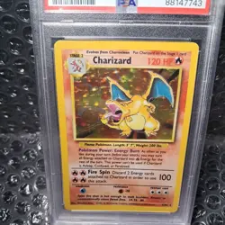 1999 POKEMON GAME #4 CHARIZARD-HOLO Base set charizard PSA 5 excellent graded - Image 4