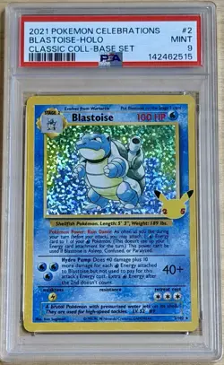 2021 Pokemon Celebrations Blastoise 2/102 Classic Collection Holo - PSA 9 Mint - Image 1