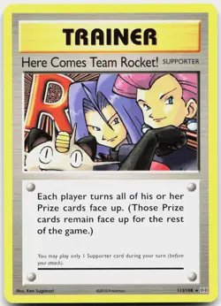 Here Comes Team Rocket! 113/108 Secret Rare Evolutions Pokemon Near Mint - Image 1