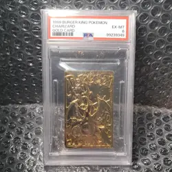 1999 BURGER KING POKEMON GOLD CARD CHARIZARD 23k gold charizard PSA 6 promo - Image 1