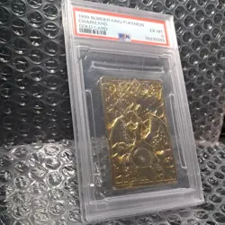 1999 BURGER KING POKEMON GOLD CARD CHARIZARD 23k gold charizard PSA 6 promo - Image 2