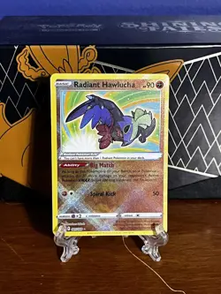 Radiant Hawlucha Ultra Rare Pokemon Card 081/189 Astral Radiance TCG - Image 1
