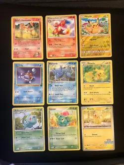 Kanto Starters Set Awesome Pokemon Card Collection Lot Pikachu More - Image 1