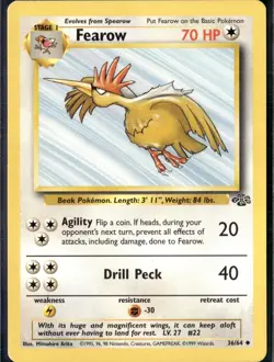 Fearow 36/64 Uncommon Jungle Pokemon TCG - LP - Image 1