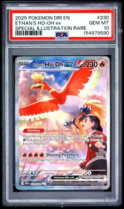 2025 POKEMON DRI EN-DESTINED RIVALS #230 ETHAN'S HO-OH EX PSA 10 - Image 1