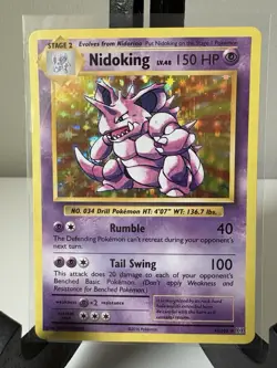 Pokemon TCG Nidoking 45/108 Evolutions Holo LP 2016 - Image 1
