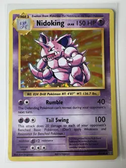 Pokemon TCG Nidoking 45/108 Evolutions Holo LP 2016 - Image 2