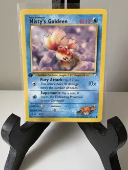 Pokemon TCG Gym Hero's 1st Edition #85/132 Misty's Goldeen LP - Image 1