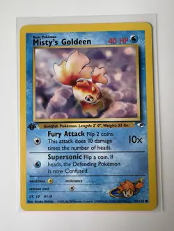Pokemon TCG Gym Hero's 1st Edition #85/132 Misty's Goldeen LP - Image 2