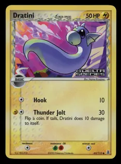 DRATINI 2007 Pokemon EX Delta Species #65/113 Reverse Holo - Image 1