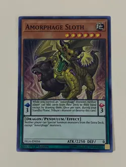 Yugioh - Amorphage Sloth - 1st Edition Super Rare NM - Free Holographic Card - Image 1