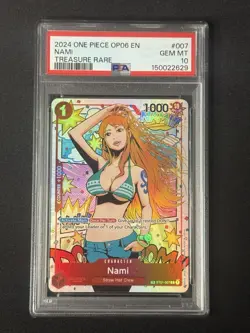 2024 ONE PIECE ST01 007 OP06 WINGS OF THE CAPTAIN NAMI TREASURE RARE PSA 10 - Image 1