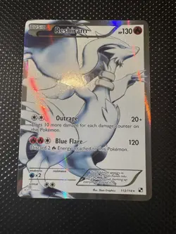 Reshiram 113/114 Full Art Ultra Rare Pokemon Black And White NM English - Image 1