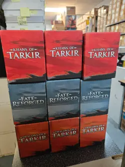 Magic Mtg *EMPTY* KHANS OF TARKIR BLOCK Fat Pack Boxes (Set of 3) - Image 1