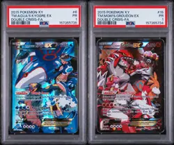 Sequential PSA 1 Team Magma’s Groudon Team Aqua’s Kyogre Double Crisis Pokemon - Image 1