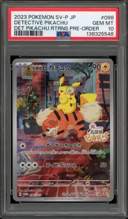 Pokemon Detective Pikachu Returns Preorder Japanese Promo 098/SV-P PSA 10 - Image 1