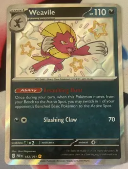 Weavile 183/091 Shiny Rare Paldean Fates Pokemon NM/M - Image 1
