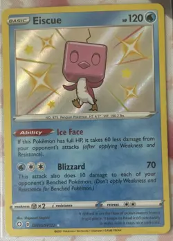 Pokemon TCG Eiscue Holo Baby Shiny Shining Fates SV035/SV122 NM - Image 1