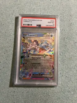 2024 Pokemon SCR EN Stellar Crown LAPRAS EX 032/142 PSA 10 - Image 1