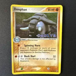 2005 Pokemon EX Deoxys 30/107 Donphan Reverse Holo LP Rare Vintage Card STAMPED - Image 1
