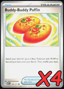 Buddy-Buddy Poffin 184/217 x4 PLAYSET - ASC Ascended Heroes - Pokemon TCG - NM - Image 1