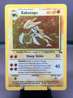 Pokemon TCG Kabutops 9/62 Fossil Holo Rare Unlimited VTG WOTC 1999 LP/MP - Image 1