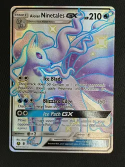 Pokemon Alolan Ninetales GX SV53/SV94 Hidden Fates Full Art Holo EN 2019 - Image 1