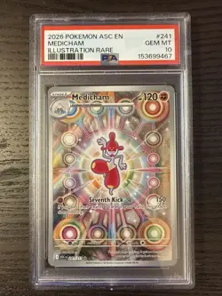 Medicham 241/217 Illustration Rare 2026 Pokemon Ascended Heroes PSA 10 Gem Mint - Image 1